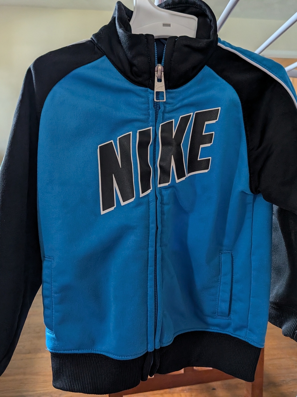Nike Blue and Black Kids Zip-Up Hoodie with Bold Logo